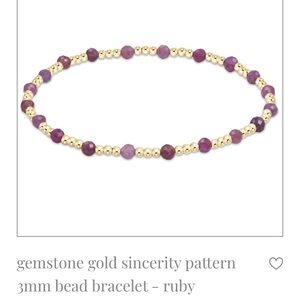 Enewton Sincerity Pattern Ruby & Gold 3mm Bead Bracelet